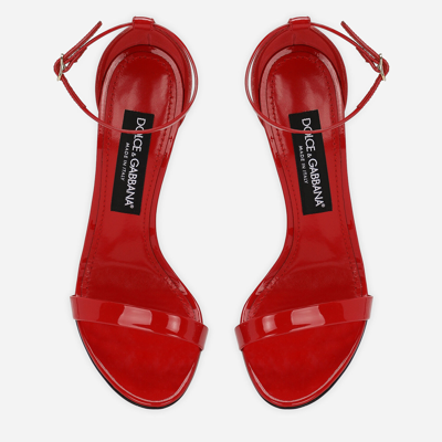 Shop Dolce & Gabbana Patent Leather Sandals In Red