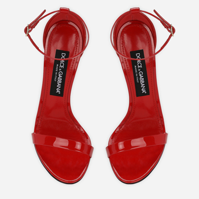 Dolce & Gabbana Patent Leather Sandals In Red