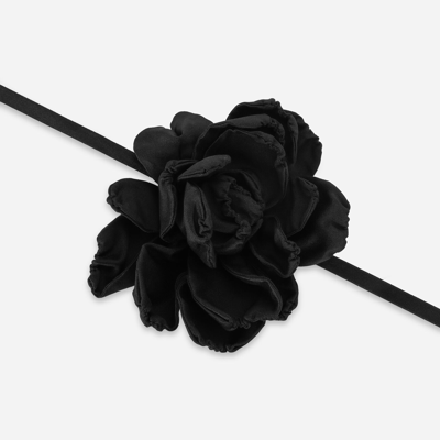 Dolce & Gabbana Choker With Floral Detailing In Black