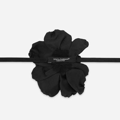 Dolce & Gabbana Choker With Floral Detailing In Black