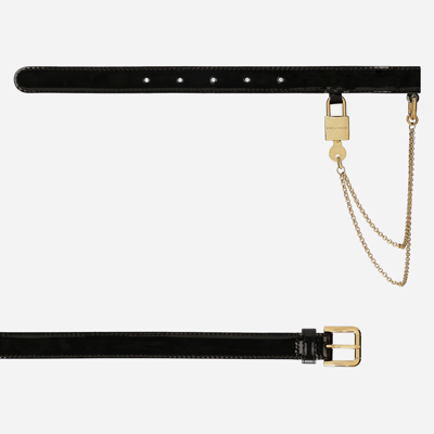 Shop Dolce & Gabbana Belt With Chain In Black