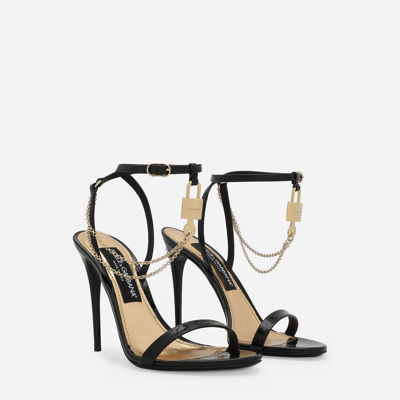 Shop Dolce & Gabbana Patent Leather Sandals In Multicolor