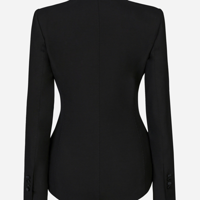 Dolce & Gabbana Double-breasted Tuxedo Jacket Bodysuit In Black