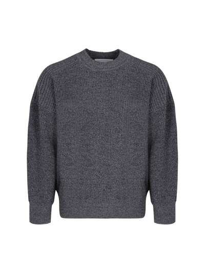 Shop Isabel Marant Crewneck Knitted Jumper In Grey