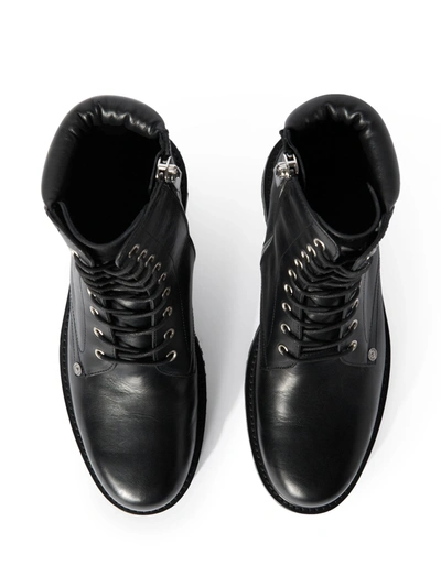 Shop Off-white Men Combat Lace Up Boots In 1010 Black Black