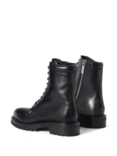 Shop Off-white Men Combat Lace Up Boots In 1010 Black Black