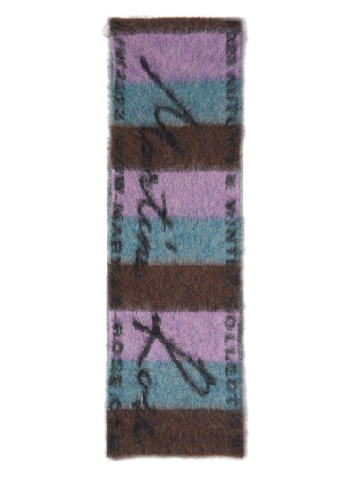 Shop Martine Rose Brushed Effect Knitted Scarf In Multi