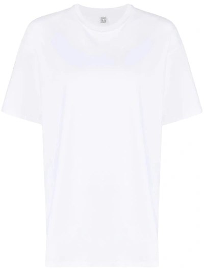 Shop Totême Toteme Women Straight Cotton Tee In 110 Off-white