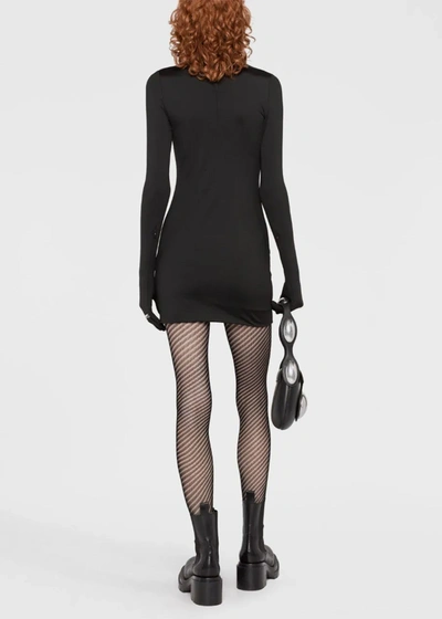Shop Vetements Black Gloved Mini Dress