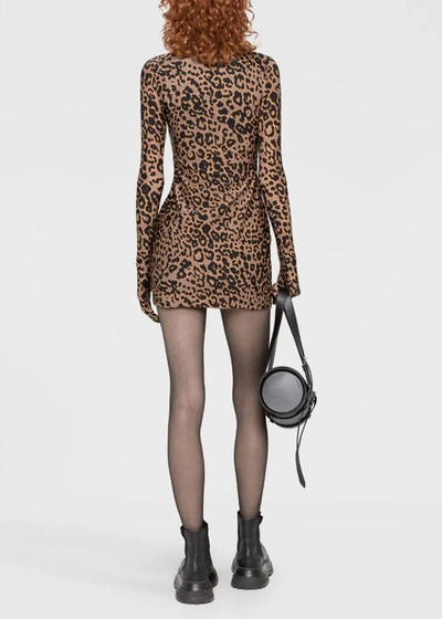 Shop Vetements Leopard-print Gloved Mini Dress