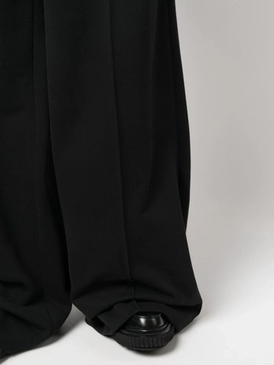 Shop Vetements Unisex Wide Leg Molton Tailored Pants In Black