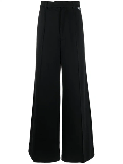Shop Vetements Unisex Wide Leg Molton Tailored Pants In Black