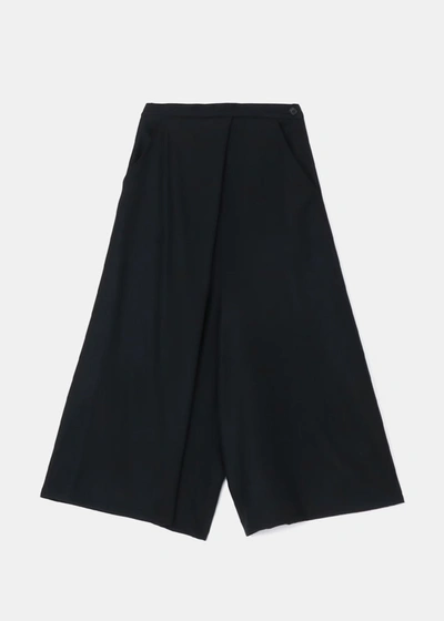 Shop Yohji Yamamoto Black Front Tuck Flare Pants