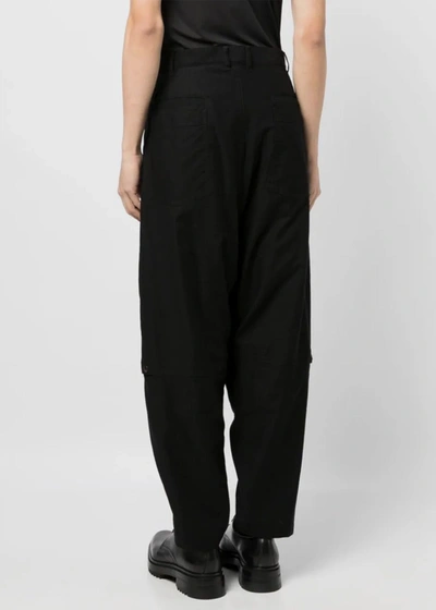 Shop Yohji Yamamoto Black Drop Crotch Trousers