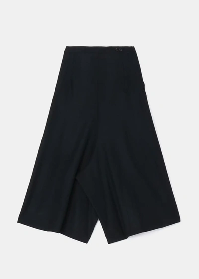 Shop Yohji Yamamoto Black Front Tuck Flare Pants