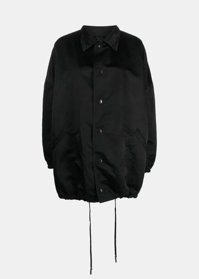 Shop Yohji Yamamoto Black Nylon Twill Coach Jacket