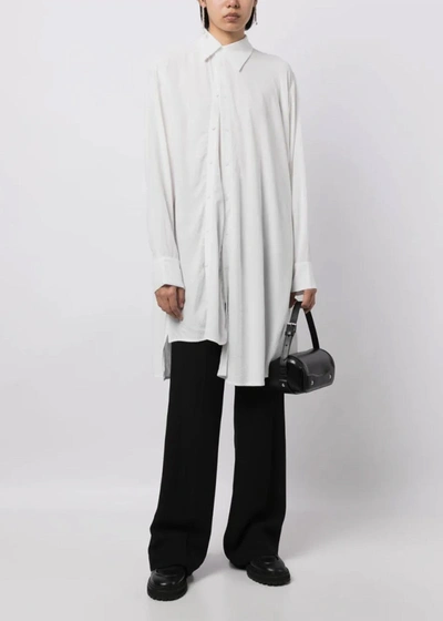 Shop Yohji Yamamoto White Asymmetric Button-up Shirt