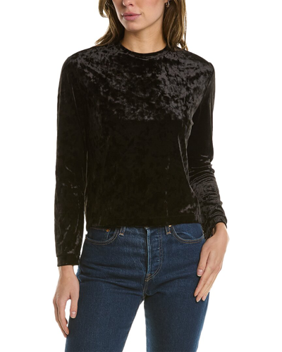 Shop Cynthia Rowley Crushed Velvet Pullover In Black