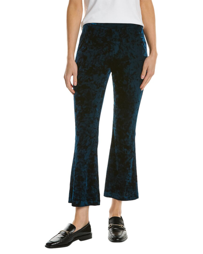 Shop Cynthia Rowley Crushed Velvet Cropped Pant In Blue