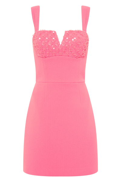 Shop Rebecca Vallance Marie Mini Dress Pink