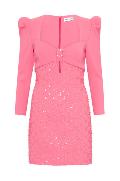 Shop Rebecca Vallance Marie Long Sleeve Mini Dress Pink