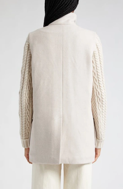 Shop Veronica Beard Verona Asymmetric Wool Blend Coat In Heather Birch