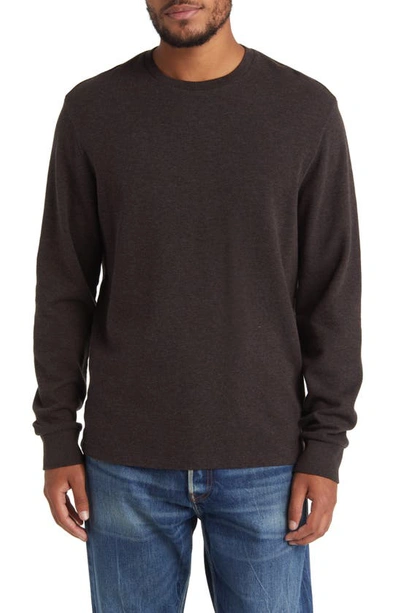 Shop Frame Heathered Long Sleeve T-shirt In Heather Espresso