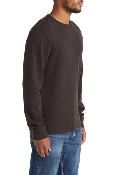 Shop Frame Heathered Long Sleeve T-shirt In Heather Espresso