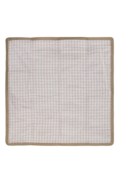 Shop Little Unicorn 5 X 5 Outdoor Blanket In Beige Buffalo Check