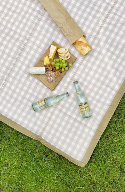 Little Unicorn 5 X 5 Outdoor Blanket In Beige Buffalo Check