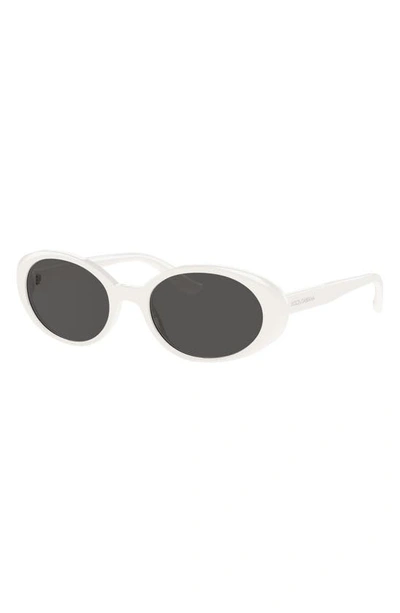 Shop Dolce & Gabbana 52mm Oval Sunglasses In White
