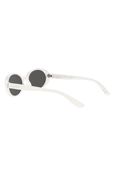 Shop Dolce & Gabbana 52mm Oval Sunglasses In White