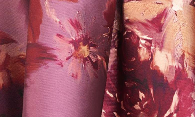 Shop Kay Unger Tierney Floral Midi Dress In Garnet Multi