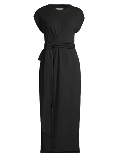 Shop Modern Citizen Women's Fei Tie-front Midi-dress In Black