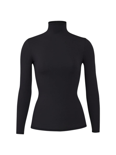 Shop Skims Women's Fits Everybody Turtleneck Top In Onyx