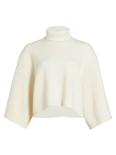 Shop Proenza Schouler Women's Double-face Cashmere-blend Draped Sweater In Ivory