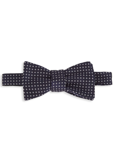 Shop Saks Fifth Avenue Men's Collection Micro Diamond Silk Bow Tie In Navy