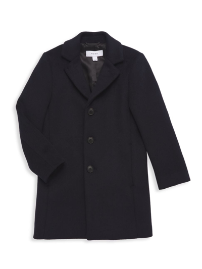 Shop Reiss Little Boy's & Boy's Wool Peacoat In Navy