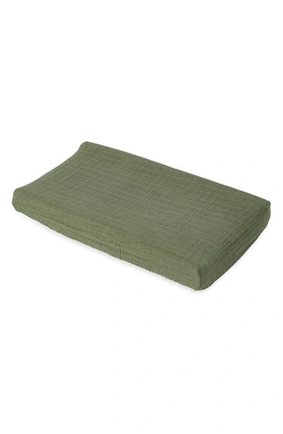 Little Unicorn Cotton Muslin Changing Pad Cover In Fern