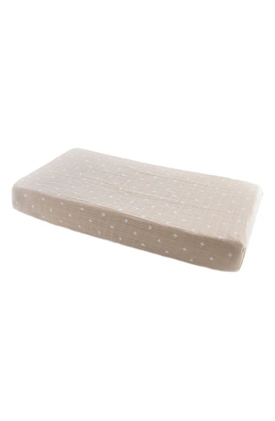 Little Unicorn Cotton Muslin Changing Pad Cover In Taupe Cross