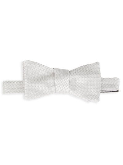 Shop Saks Fifth Avenue Men's Collection Dotted Diamond Silk Bow Tie In Mirage Grey