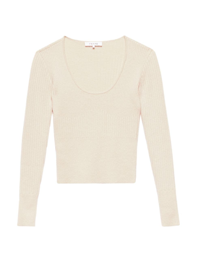 Shop Frame Women's Ribbed Cashmere-blend Sweater In Light Tan