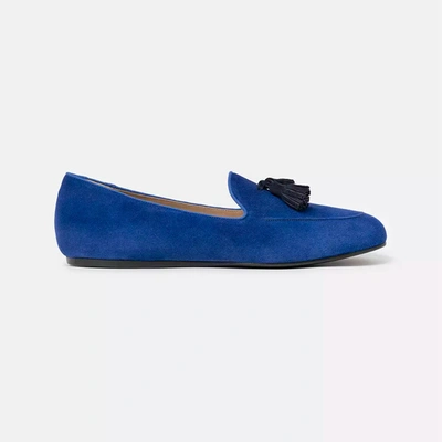 Shop Charles Philip Blue Leather Moccasin