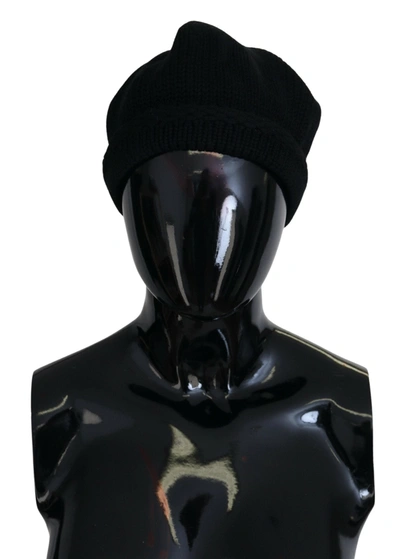 Dolce & Gabbana Black Virgin Wool Women Winter Beanie Cap Hat In Black