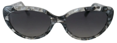 Shop Dolce & Gabbana Gray Dg4194 Acetate Logo Plaque Cat Eye Lens Sunglasses