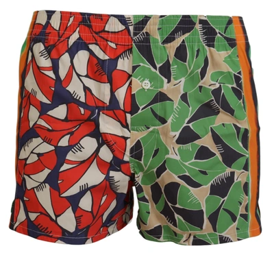 Shop Dsquared² Multicolor Floral Print Men Beachwear Shorts Swimwear