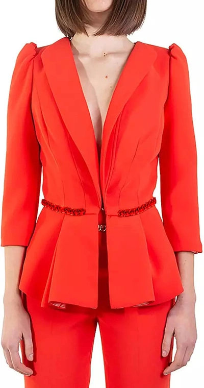 Shop Elisabetta Franchi Red Polyester Formal Jacket