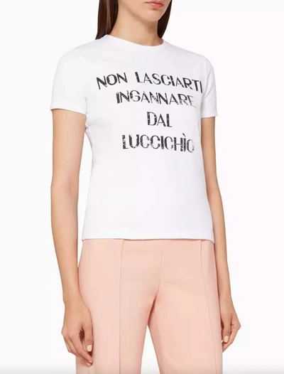 Shop Elisabetta Franchi White Cotton T-shirt & Top