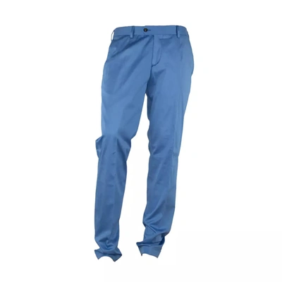 Shop Made In Italy Light Blue Cotton Trousers
