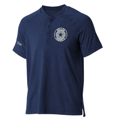 Shop Nfl X Darius Rucker Collection By Fanatics Navy Dallas Cowboys Washed Raglan Henley T-shirt